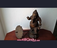 Figura de Bronce Ganesh o Ganesha con paraguas