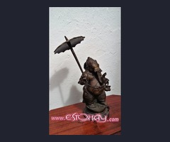 Figura de Bronce Ganesh o Ganesha con paraguas