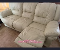 sofá reclinable de cuero