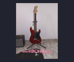 Guitarra Fender con amplificador más pedalera multiefectos más funda.