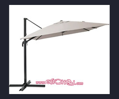 Parasol excéntrico de aluminio/acero NATERIAL Aura marrón 281x386.5 cm