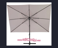 Parasol excéntrico de aluminio/acero NATERIAL Aura marrón 281x386.5 cm